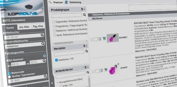 MAX Select Sensoren jetzt auch in der TecDoc